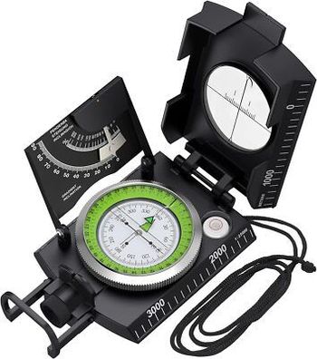 Proster Professioneller Wander-Kompass, militärisch, mit Clinometer, Zielkompass