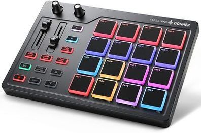 Donner MIDI Pad Controller Keyboard USB Typ-C, Professionelle Drum Pad Maschine