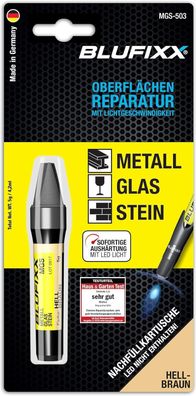 Blufixx Reparatur Nachfüllkartusche Metall Glas Stein Hellbraun Neu OVP