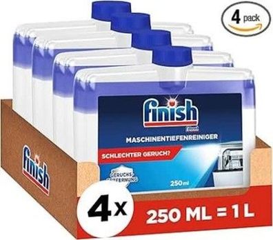 Finish Maschinentiefenreiniger Flüssiger Maschinenreiniger Kalk & Fett, 4x250ml