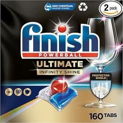 Finish Ultimate Infinity Shine Spülmaschinentabs – Geschirrspültabs (2x80 Tabs)