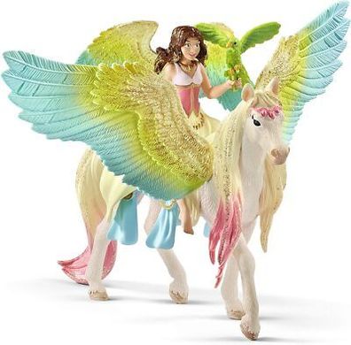 Schleich BAYALA 70566 Fee Surah und Einhorn Glitzer Pegasus 3-tlg Spiel-Set