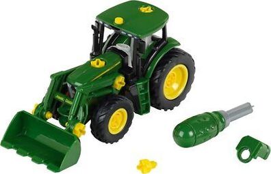 Theo Klein 3903 John Deere Traktor, mit Frontlader und Gegengewicht, Spielzeug