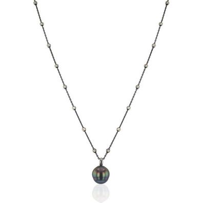 Luna-Pearls - HS1227 - Collier - 925 Silber Ruthenium - Tahiti-Zuchtperle