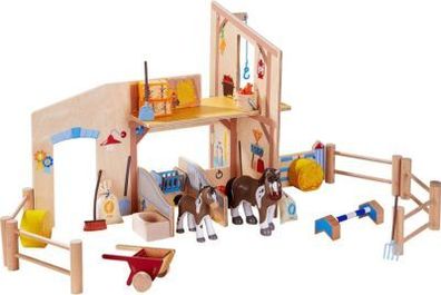 HABA 306156 - Little Friends – Reiterhof Pferdeglück, Zubehör für Biegepuppen