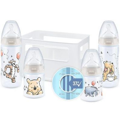 NUK First Choice+ Babyflaschen Starter Set, Anti-KoliK-Ventil, BPA-frei, 5 Stk