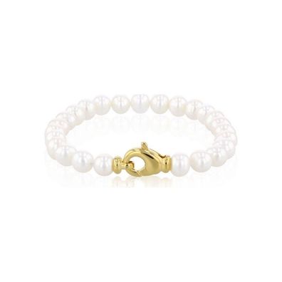 Luna-Pearls - HS1303 - Armband - 925 Silber gelbvergoldet - Süßwasser-Perle