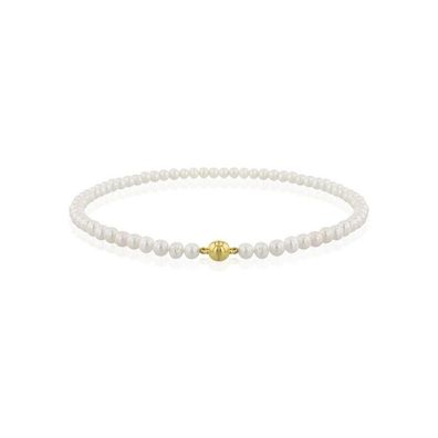 Luna-Pearls - HS1051 - Collier - 925 Silber gelbvergoldet - Süßwasser-Perle - 45cm