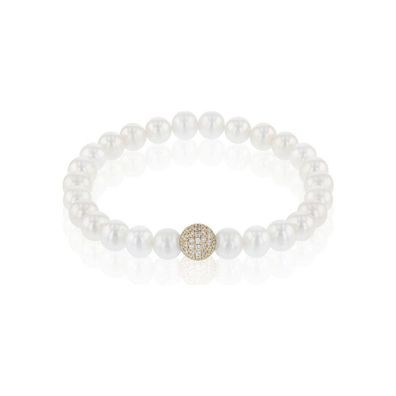 Luna-Pearls - 104.0276 - Armband - 925 Silber gelbvergoldet - Süßwasser-Zuchtperle