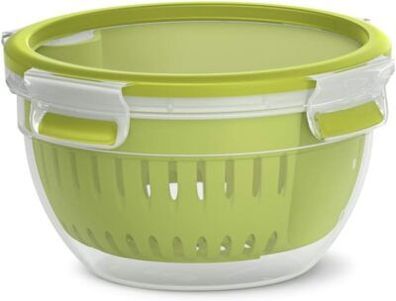 Emsa N10722 Clip & Go Fruit Bowl Frischhaltedose | 1,1 L | Siebeinsatz - Grün