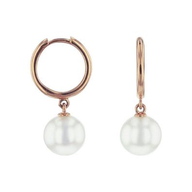 Luna-Pearls - HS1257 - Creolen - 750 Rotgold - Süßwasser-Zuchtperle