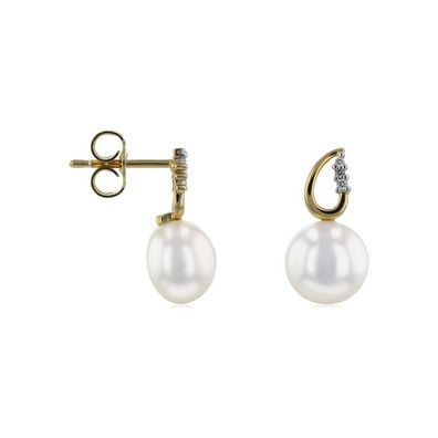 Luna-Pearls - HS1240 - Ohrstecker - 750 Gelbgold - Brillant H/SI 0,03 ct