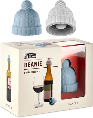 Monkey Business Flaschenverschluss Beanie - Set aus 2 Weinstopfen für Weinflasch