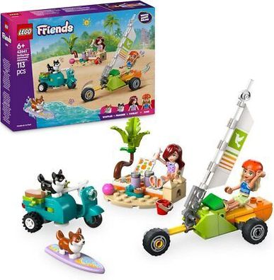 LEGO Friends Strandabenteuer mit Hunden, Bauspielzeug für Mädchen ab 6 Jahren