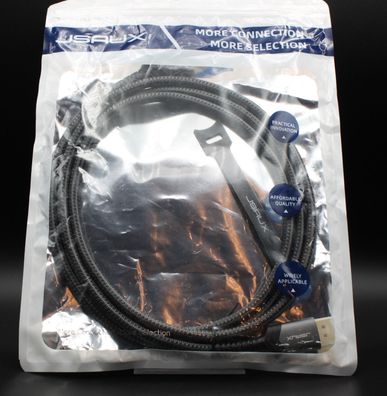 JSAUX Displayport Kabel 4K DP auf DP Nylon-Kabel 2M für Computer, Laptop, TV