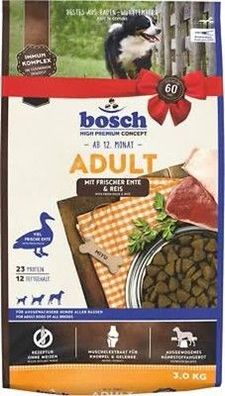 Bosch HPC Adult mit Ente & Reis Hunde-Trockenfutter für ausgewachsene Hunde, 3kg