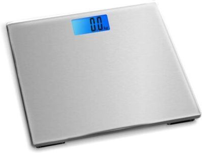 HomeFashion 28x28cm Plattform Digitale Personenwaage Waage Personen Waage Silber