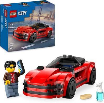 LEGO City Roter Sportwagen - Rennwagen Spielzeug für Jungen und Mädchen (60448)