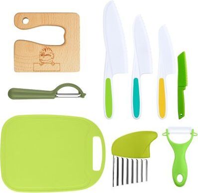 HOTUT Kindermesser, 9 Stück Kinder-Küchenmesser-Set, Kochen Küchenmesser