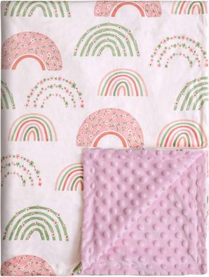 Soarwg Kids Babydecke 75 x 100 cm, Unisex, Neugeborene, dick, dreilagig, rosa