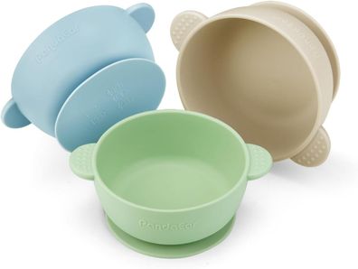 PandaEar 3 Stück Baby Schalen mit Saugnapf, Brei Schale Baby Kinder Schüssel