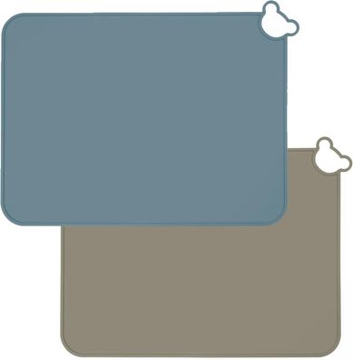 PandaEar 2er Pack Silikon Platzsets Kinder, Baby Tischsets Abwaschbare Kinder