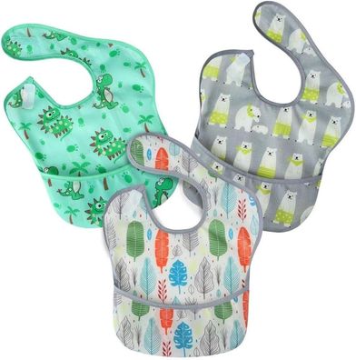 PandaEar 3er Superleichtes Baby Lätzchen Fütterungs Wasserdicht, EVA Kleinkind