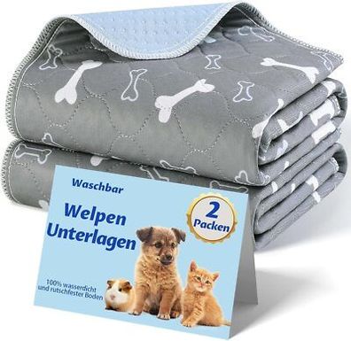 Baodan Waschbar Haustier-Urinunterlage, 2 Pack 90x80 cm Welpenunterlagen Hunde