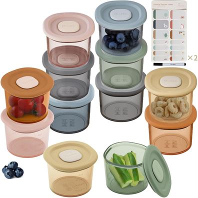 Moonkie 12-Pack Babybrei Einfrieren Behälter Silikon | Beikost Baby Zubehör