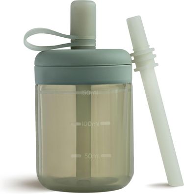 Moonkie Trinklernbecher, Trinkflasche mit Strohhalm, Silikon Trinkbecher Becher