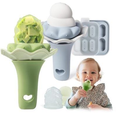 Moonkie 2 Stk. Fruchtsauger Baby mit Gefrierschrank Tablett, BPA-Frei Silikon