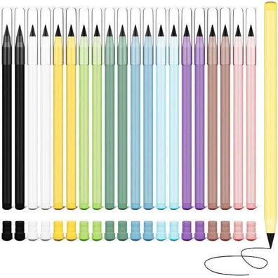 OSDUE 20 STÜCK Tintenloser Bleistift, Ewiger Bleistift, mit 20 Radiergummi
