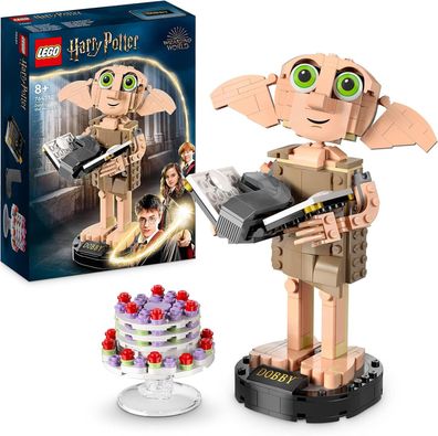 LEGO 76421 Harry Potter Dobby der Hauself Set, bewegliche ikonische Figur, Deko