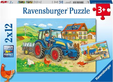 Ravensburger Kinderpuzzle - 07616 Baustelle und Bauernhof - Puzzle für Kinder