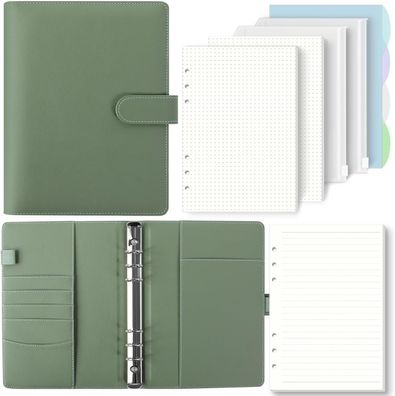 SKYDYE A5 Ringbuch, Ringbuch A5 Nachfüllbar,135 Blätter A5 Nachfüllpapier, Grün