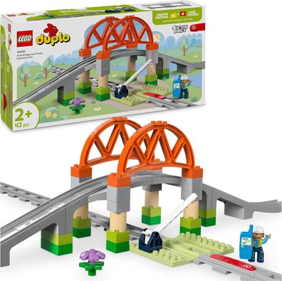 LEGO DUPLO Town Eisenbahnbrücke und Schienen – Erweiterungsset, Geschenk 10426