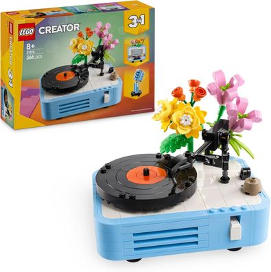 LEGO Creator 3in1 Plattenspieler mit Blumen - Spielzeug umbaubar, Bauset (31172)