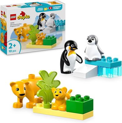 LEGO DUPLO Town Wildtier-Familien: Pinguine und Löwen, BAU- und Spielset (10442)