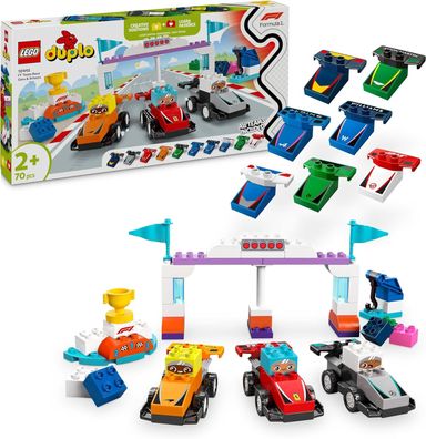 LEGO DUPLO Town F1 Team Rennautos mit Rennfahrern, Bauspielzeug (10445) Kinder