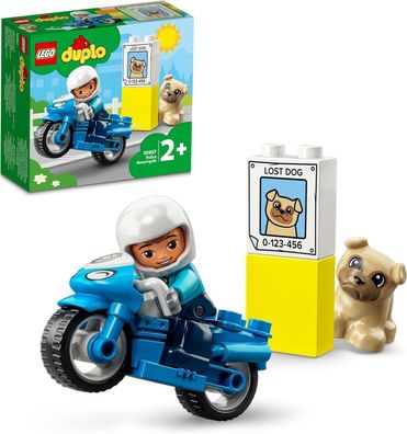 LEGO 10967 DUPLO Polizeimotorrad, Polizei-Spielzeug für Kleinkinder ab 2 Jahre