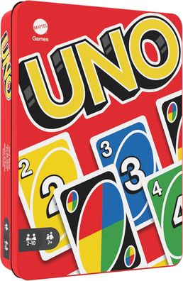 Mattel Games HGB63 - UNO-Kartenspiel mit 112 Karten in hochwertiger Metallbox
