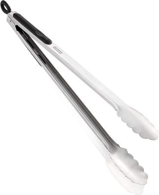 Leifheit Küchen- und Grillzange, 41 cm mit Klick-Verschluss, Kochzange Edelstahl