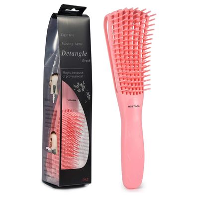 Bestool Haarbürste, Entwirrbürste für Naturhaar für Afro Haare 3a bis 4c - Rosa