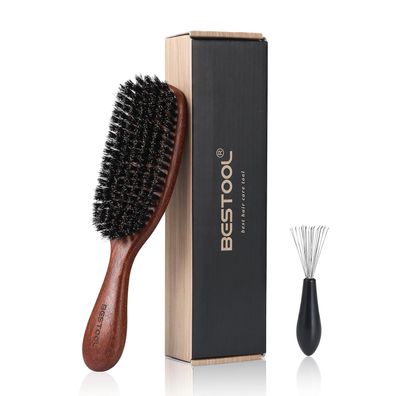 Bestool Haarbürste, Wildschweinborsten Bürste für Damen Herren, Naturborsten
