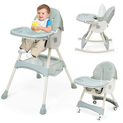 Arkyomi Hochstuhl Baby 3-in-1 Kinderhochstuhl mit Tisch und Rollen ab 6 Monate