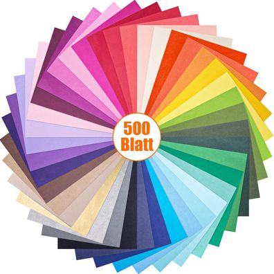 Vgoodall 500 Blatt Transparent-Papier Bunt, 40 Farben Seidenpapier 29x20cm