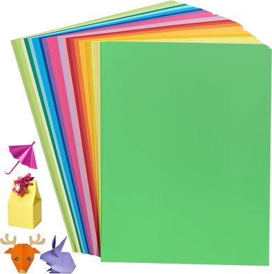 200 Blatt Buntes Papier A4, Origami-Papier 20 Farben, 70 g/m², 21,0 x 29,7 cm