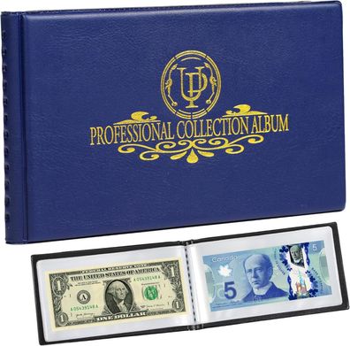 Uncle Paul 40-Taschen-Sammelalbum für Banknoten und Währungen – 20 Blatt