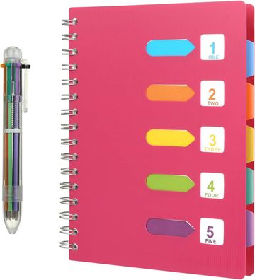 Kesote Notizbuch A5 Ringbuch Liniert Tagebuch Notizblock 240 Seiten, Rosa