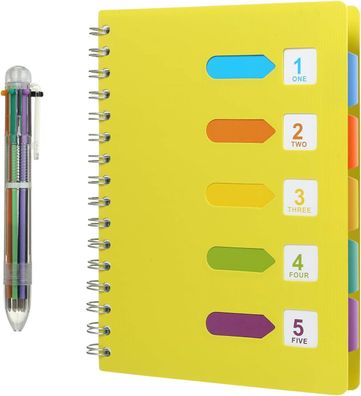 Kesote Notizbuch A5 Ringbuch Liniert Tagebuch Notizblock 240 Seiten, Gelb